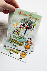 Papier - Pohľadnica "Šťastné Vianoce - ľudové, kapor " - 15176178_