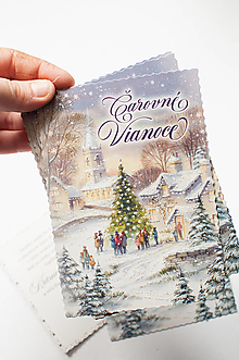 Papier - Pohľadnica " Čarovné Vianoce, SK text " - 15176153_