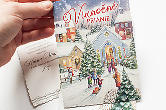 Papier - Pohľadnica "Vianočné prianie, SK text " - 15176157_