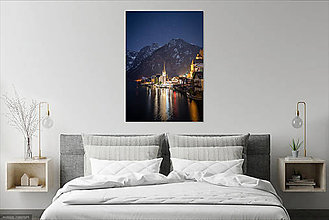 Fotografie - Nočný Hallstatt, Rakúsko (Plátno) - 15175445_