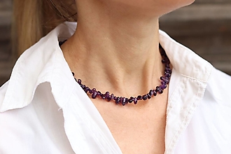 Náhrdelníky - Luxusný náhrdelník z minerálu ametyst - 15175561_