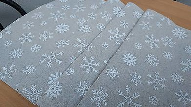 Úžitkový textil - Vianočný obrus  (Vločky-strieborný lurex) - 15179033_