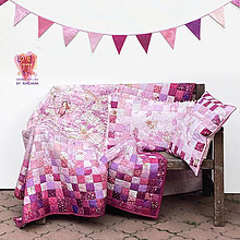 Úžitkový textil - Exkluzívny vílový patchwork set - prehoz a vankúše - 15177712_