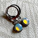 Náušnice - Opalite Stainless Steel Earrings / Visiace náušnice s opalitom (chirurgická oceľ) - 15180403_