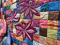 Úžitkový textil - Batikový patchwork set - prehoz a vankúše - 15180083_