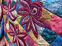 Úžitkový textil - Batikový patchwork set - prehoz a vankúše - 15180084_