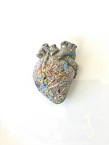 Brošne - brošňa z betónu BRAINHEART_srdce (unikát) - 15181275_