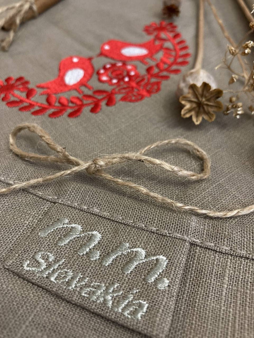 Úžitkový textil - Ľanová utierka- Folklór /40 x 40 cm/ - 15182017_