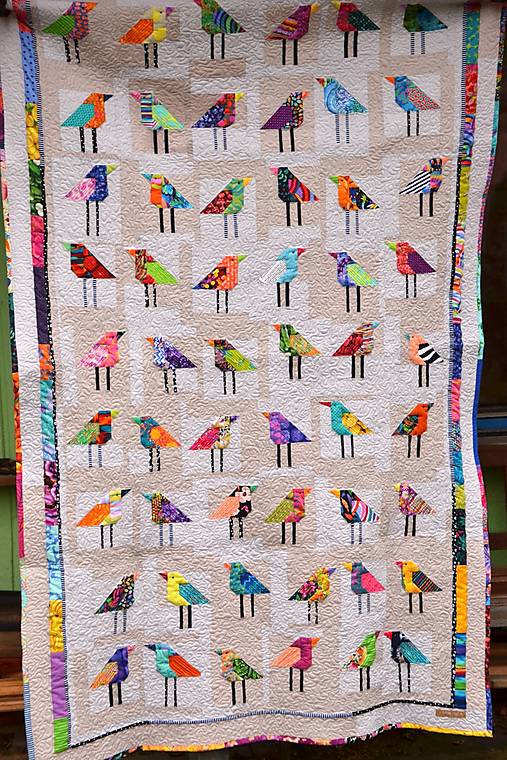 Úžitkový textil - Patchworková deka/přehoz – ptačí ráj - 15180239_