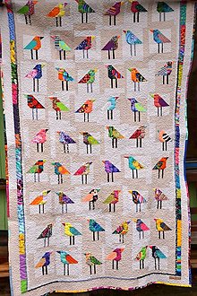 Úžitkový textil - Patchworková deka/přehoz – ptačí ráj - 15180239_