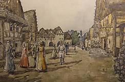 Grafika - Pohľadnica - Anglická dedina 2 - 15179925_