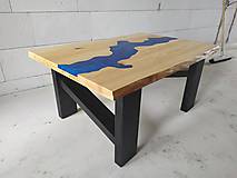 Nábytok - Konferenčný stôl Tečúca rieka (živicový) - 15185231_