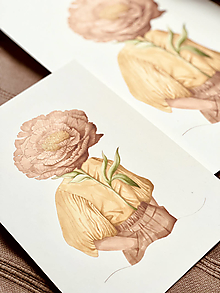 Grafika - S hlavou v rozkvete - Print | Botanická ilustrácia - 15186138_