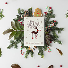 Papiernictvo - Vianočná pohľadnica jelenček - 15185588_