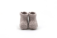 Detské topánky - Béžové papučky zimné MERINO - 15184014_