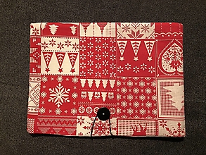 Papiernictvo - Obal na knihu - vianočný patchwork - 15184866_