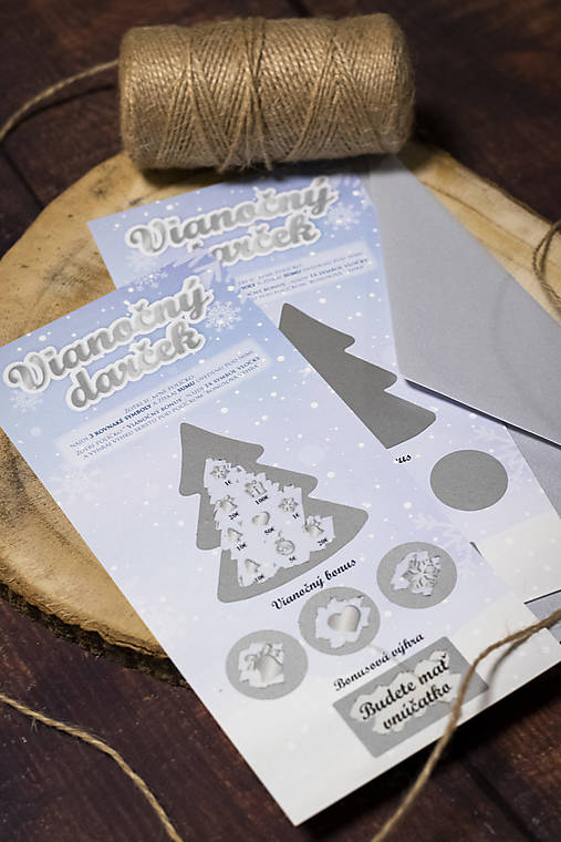 Papiernictvo - Vianočný žreb "Vianočný darček" - Modrá  - 15185652_