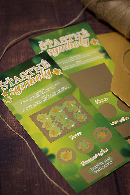 Papiernictvo - Stierací žreb "Šťastné symboly" - bábätko/vnúčatko - 15185674_