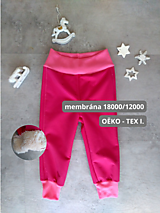 Detské oblečenie - Softshellové nohavice ružové s baránkom, oeko-tex 86 - 15183467_