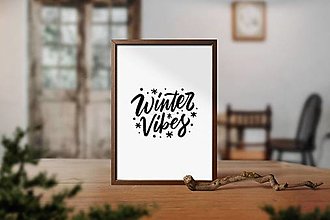 Grafika - Art Print| Vianočný nápis Winter Vibes - 15183804_