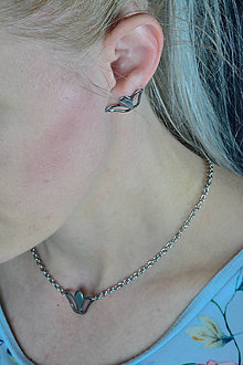Náušnice - Náušničky AGÁTKA z chirurgickej ocele (set náušnice + náhrdelník) - 15184882_