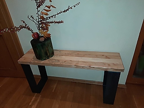 Nábytok - Lavička drevo/kov - 15183221_