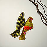 Dekorácie - Párik vtáčikov -  žltozelený - 15187918_