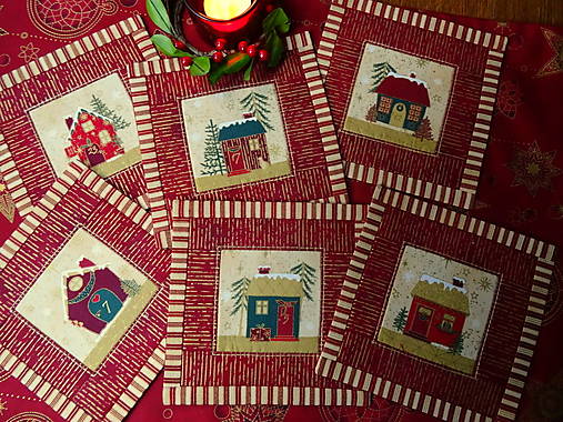 Úžitkový textil - Classic Christmas ... podložky 6 ks  - 15188242_
