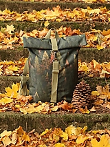 Batohy - Roll top batoh L „ v lese “ nepremokavý - 15189380_