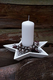 Svietidlá a sviečky - Vianočný svietnik v tvare hviezdy - 15188185_