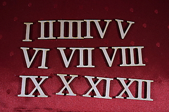 Materiál ručne robený - Čislice na hodiny drevené 3 rímske - 15187804_