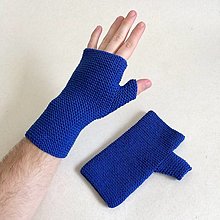 Pánske doplnky - Pánske bezprstové rukavice / viac farieb (Modrá kráľovská) - 15191485_