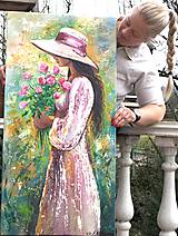 Obrazy - ,,Plna náruč ruži,, 50x100 - 15191558_