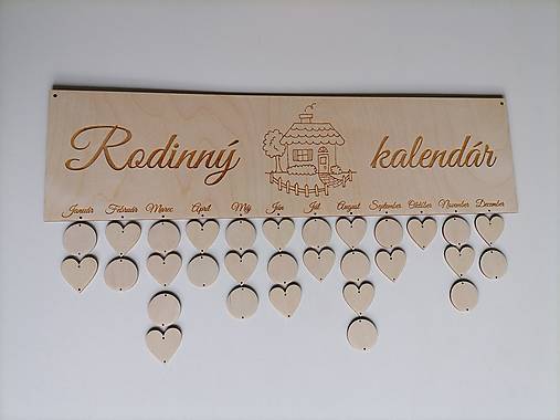 Polotovary - Rodinný kalendár prírodný gravírovaný. - 15190573_