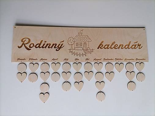 Polotovary - Rodinný kalendár prírodný gravírovaný. - 15191325_