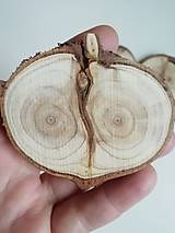 Drevené plátky z tuje (oči:), priemer cca 5,5 -6 cm, balenie 6 ks
