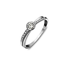 Prstene - Briliantový prsteň XIII v obrube 0.173 ct - 15191418_