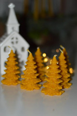 Sviečky - Sviečka-vianočný stromček žltý - 15189856_