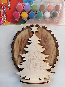 Dekorácie - Vianočny stromček s kostolom na vymalovanie 20cm - 15189911_