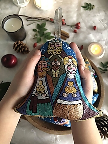 Dekorácie - Vianočný zvonec Traja králi - 15192967_