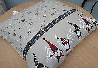 Úžitkový textil - Vianočné obliečky škriatok bordúra - 15193115_