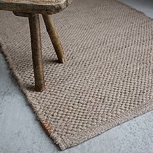 Úžitkový textil - Hnedý bavlnený koberec G R I D, ručne tkaný,  60 x 90 cm - 15193140_