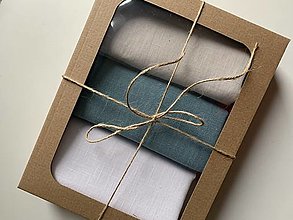 Úžitkový textil - Utierka ľanová set (3 ks) - 15195588_