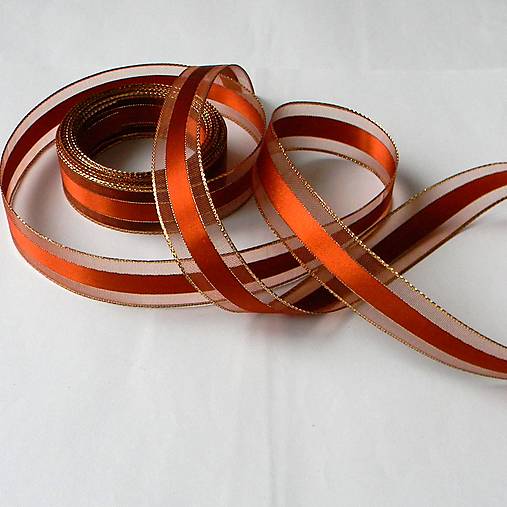 Galantéria - Vianočná stuha-tyl a zlatý lurex-š.2,5cm - 15193194_
