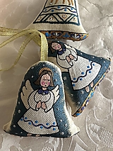 Dekorácie - Vanilkový zvonček Anjelik s modrým golierikom - 15195876_