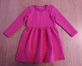 Detské oblečenie - Ružové šaty s puntíky - 15197087_