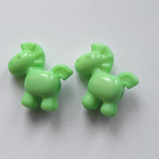 Plastové korálky koník (zelená-1ks)