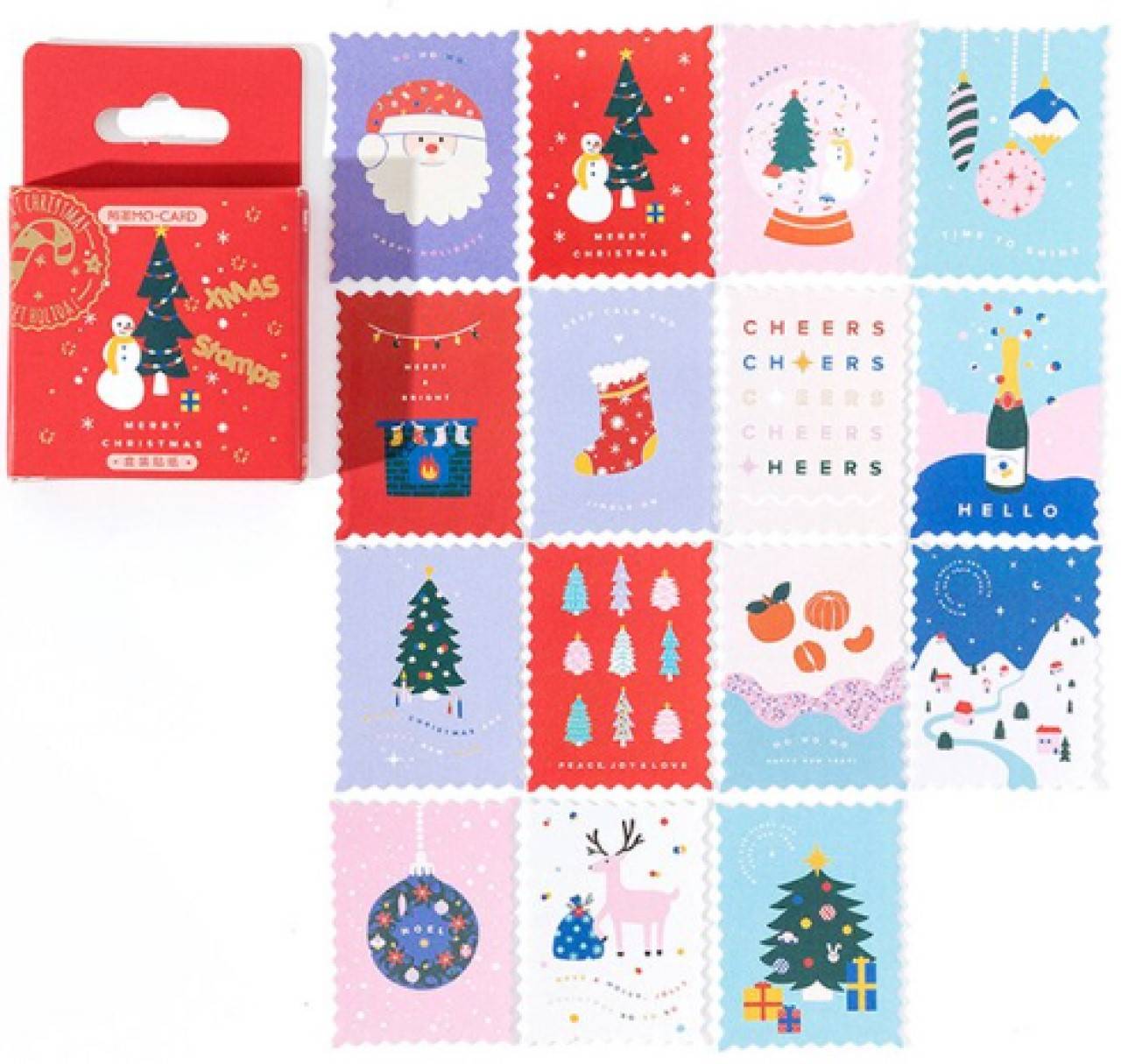 NA104 Krabička nálepiek - vianočné 45 kusov