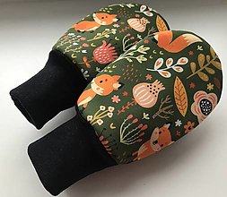 Detské doplnky - Softshellové rukavice-lišky na khaki - 15200449_