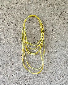 Náhrdelníky - Žlto-zelený textilný náhrdelník s jadeitom cauliflower - 15199662_